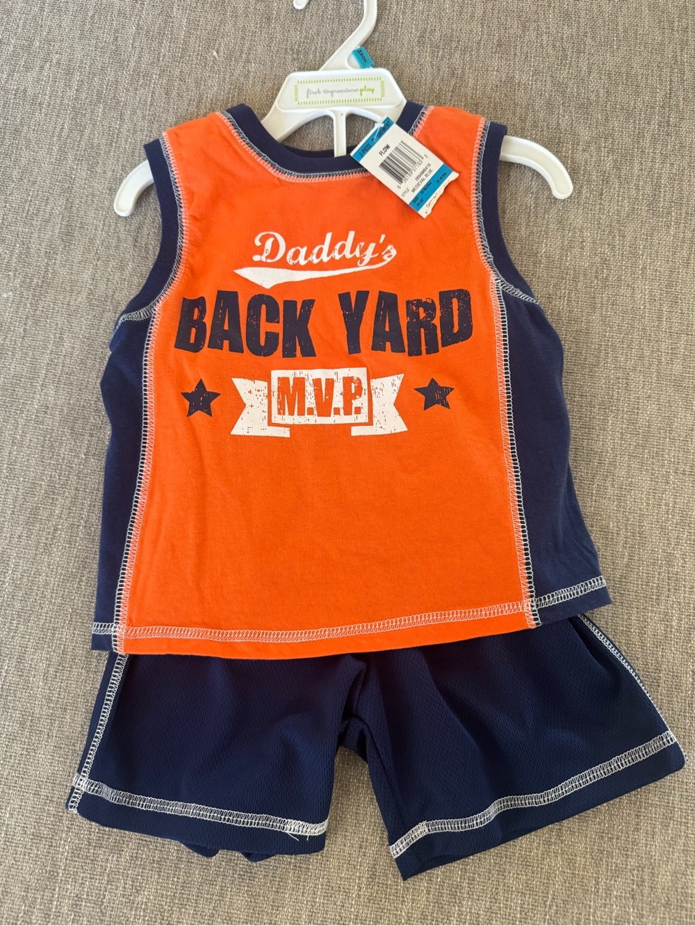 First Impressions Orange & Navy Toddler Tee